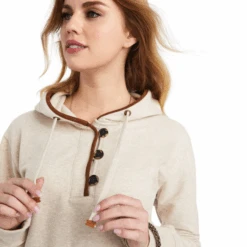 Ariat® Ladies R.E.A.L™ Oatmeal Heather Pullover Sweatshirt 10042239 -Western Cowboy Equipment 10042239b