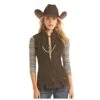 Powder River Ladies Heather Wool Fitted Vest 58-2631 -Western Cowboy Equipment 58 2631