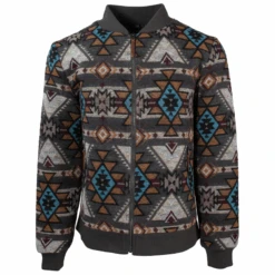 Hooey® Men's Aztec Brown Full Zip Bomber Jacket HJ090BRAZ