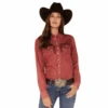 Kimes Ranch® Ladies Kc Tencel Dark Red Snap Shirt KC-DR -Western Cowboy Equipment KR RD1