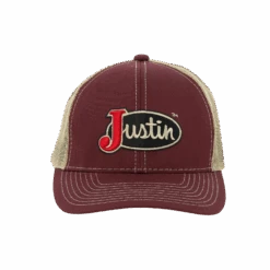Justin® Men's Classic Logo Mesh Back Maroon Snapback Cap JCBC008-MRN
