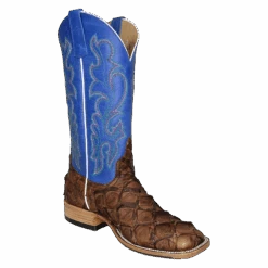 Horse Power Men's Pirarucu Cigar Matte Royal Blue Western Boots HP8007