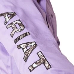 Ariat® Men's Team Logo Twill Violet Tulip Button Down Shirt 10043521 -Western Cowboy Equipment S23 MNS WEST 10043521 detail02