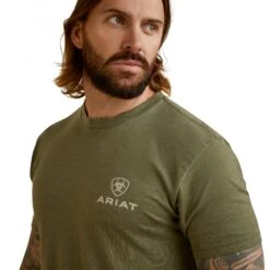 Ariat® Men's Fighting Eagle Military Heather Graphic T-Shirt 10044772 -Western Cowboy Equipment S23 MNS WEST 10044772 detail01