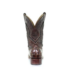 Corral Boots Corral Men's Brown Alligator Wide Square Toe Western Boots A3083 -Western Cowboy Equipment a3083back